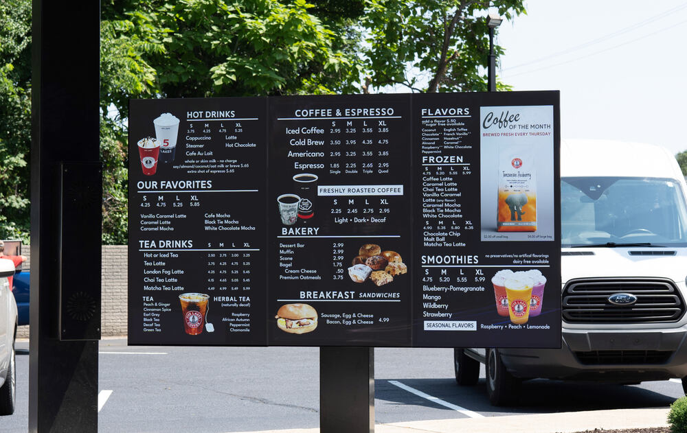 digital menu outdoors